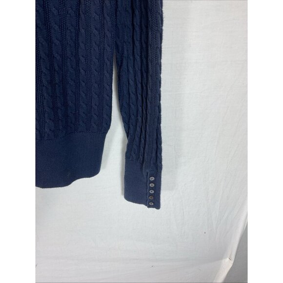 LACOSTE Women’s 40 Us 8 crew Navy Cable Knit Long Sleeve Sweater Preppy Croc - Picture 4 of 10